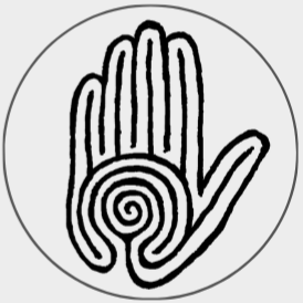 Spiral Hand Labyrinth in a circle.